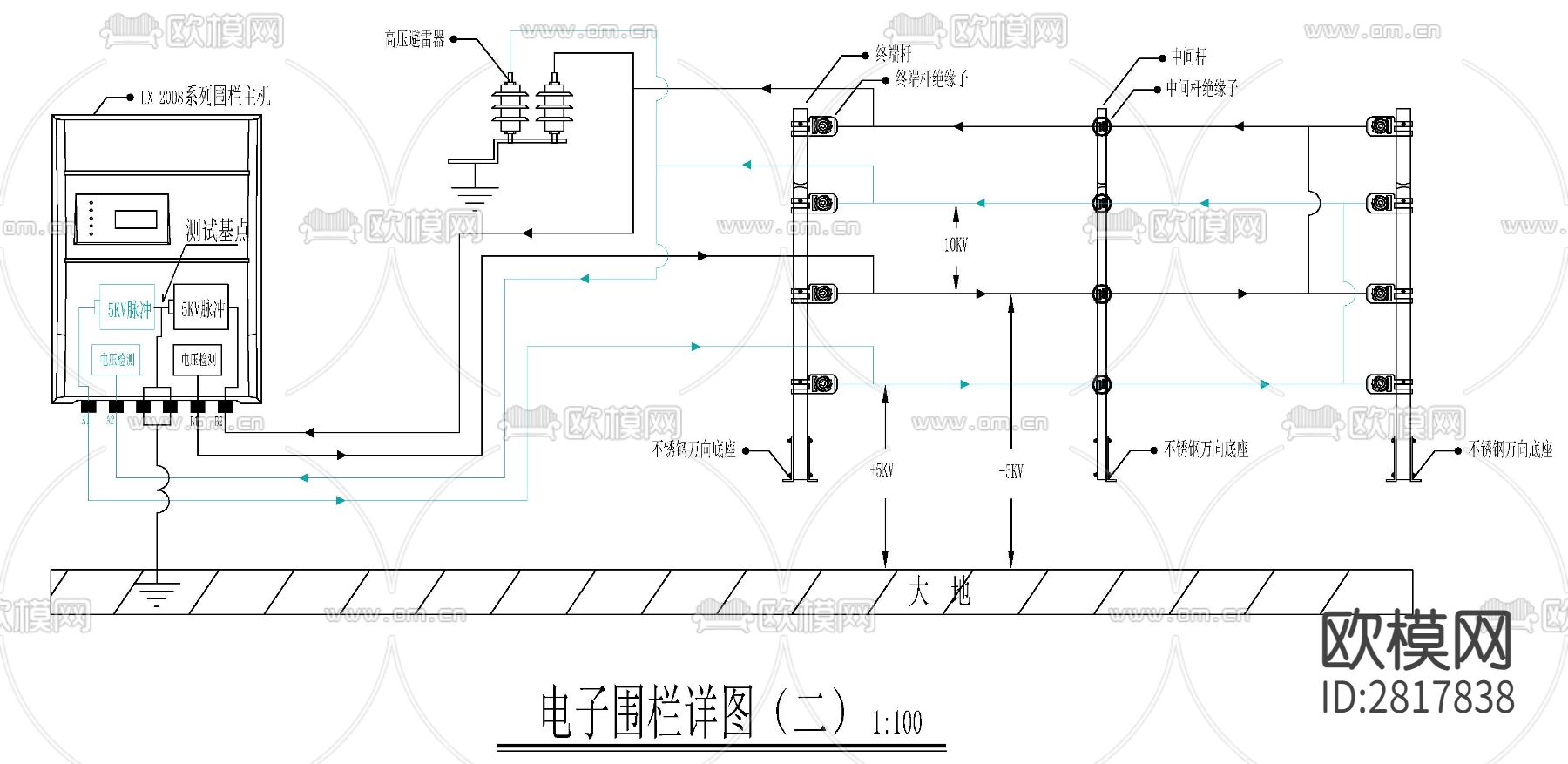 围栏cad大样图下载（渲染图1）