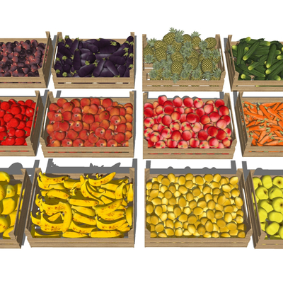  水果 蔬菜su模型 