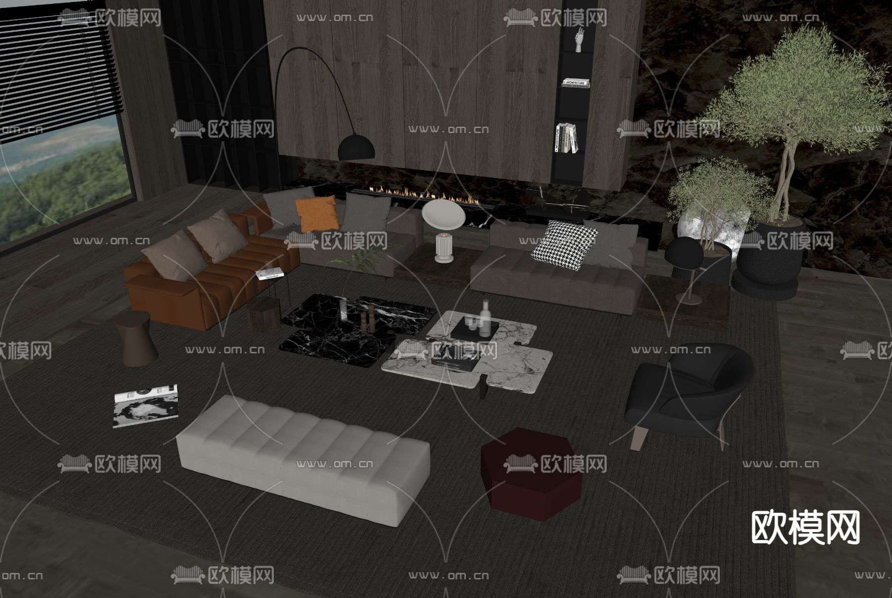 Minotti 组合沙发su模型下载（渲染图2）