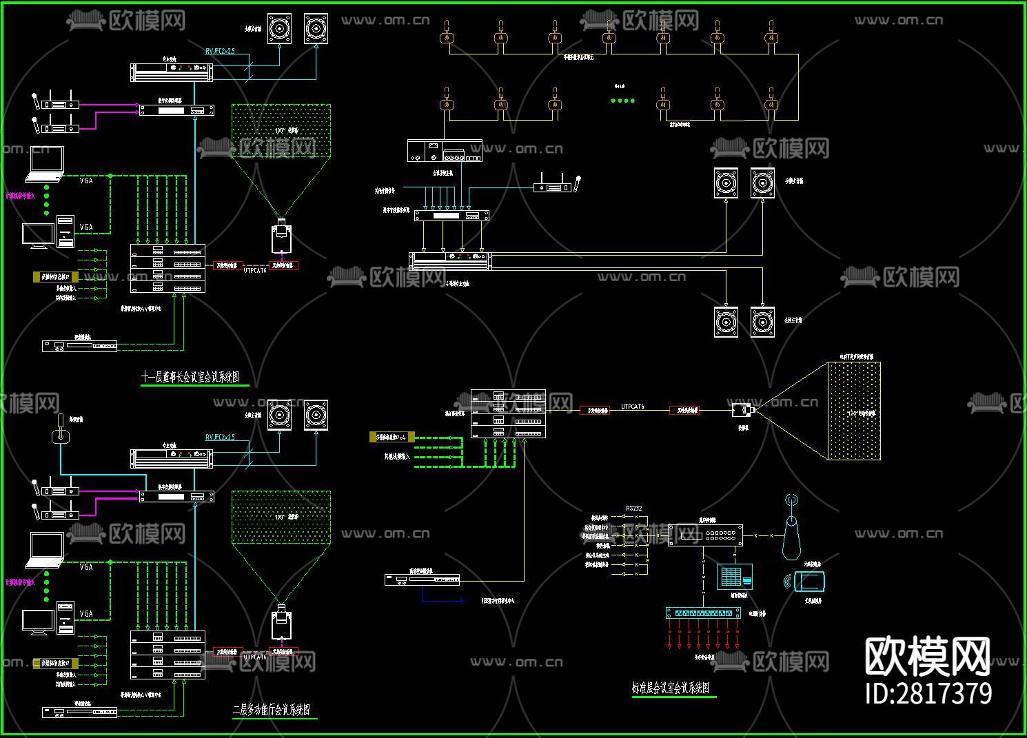 办公楼cad电路图下载（渲染图10）