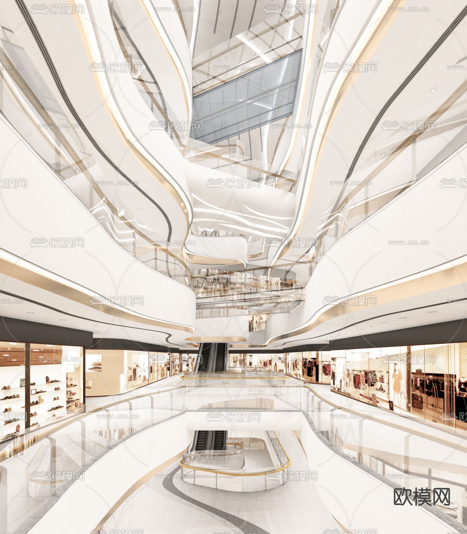 现代商场中庭 商场走廊su模型下载_ID14250723_sketchup模型下载-欧模网