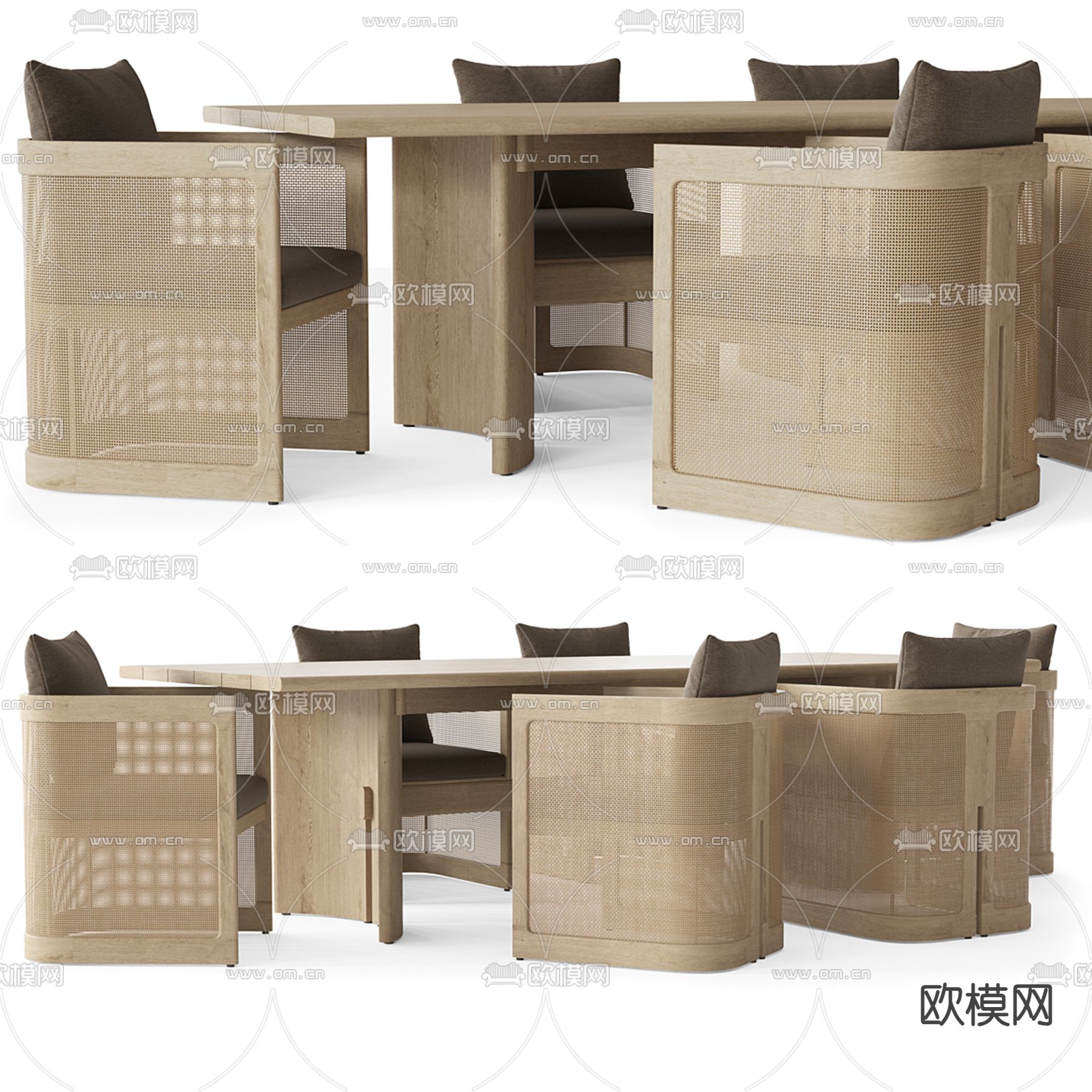 户外桌椅3d模型下载（渲染图2）