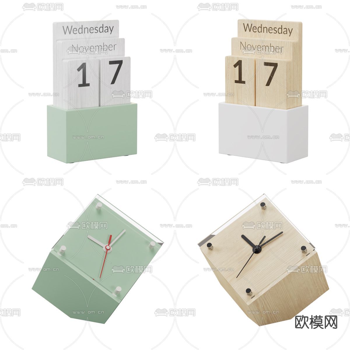 创意钟表 闹钟台历3d模型下载_ID14251830_3dmax免费模型-欧模网