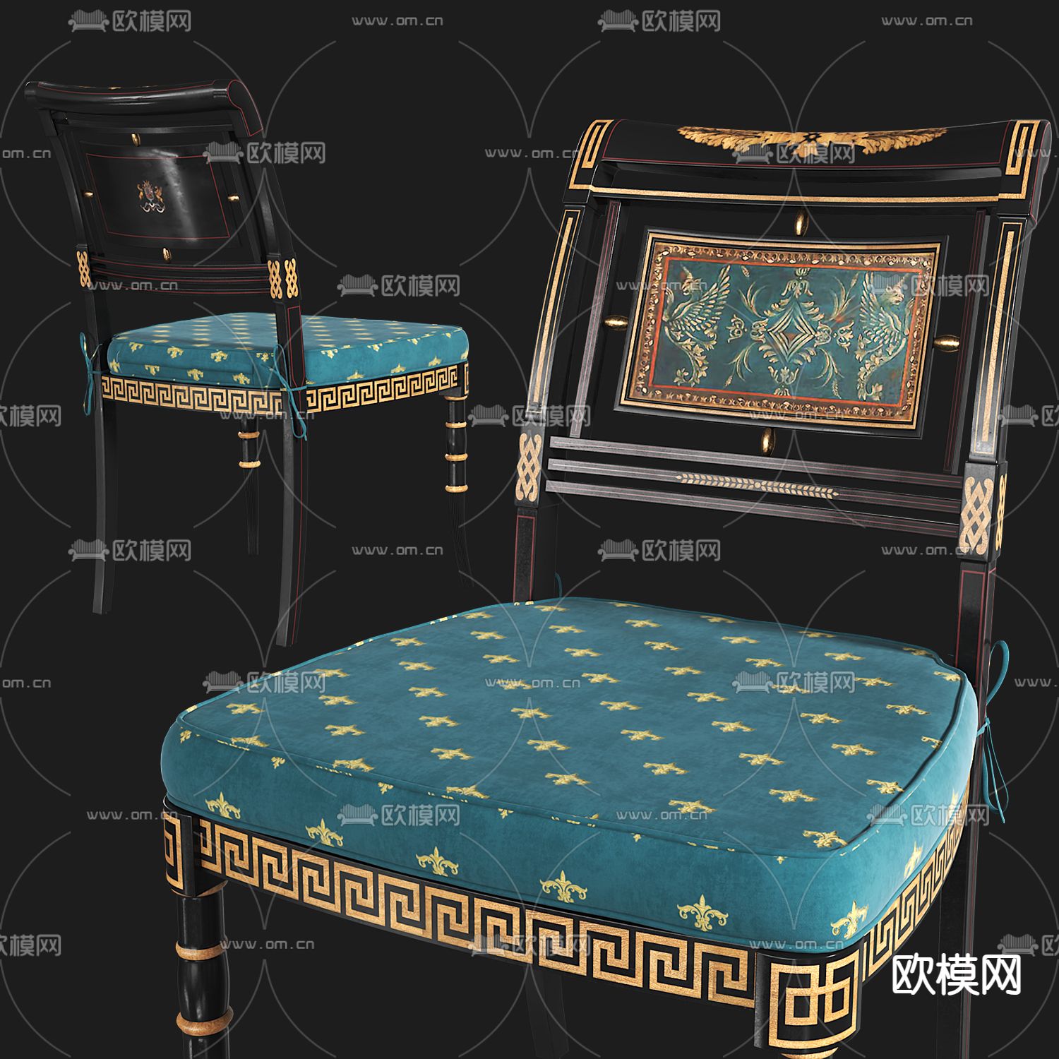 东南亚餐椅 单椅3d模型下载