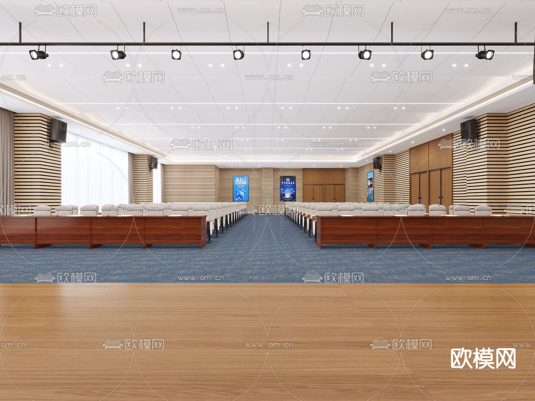会议室 报告厅3d模型下载（渲染图2）