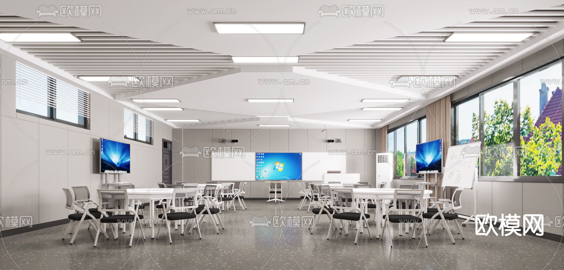 多媒体教室 研讨教室3d模型下载（渲染图1）