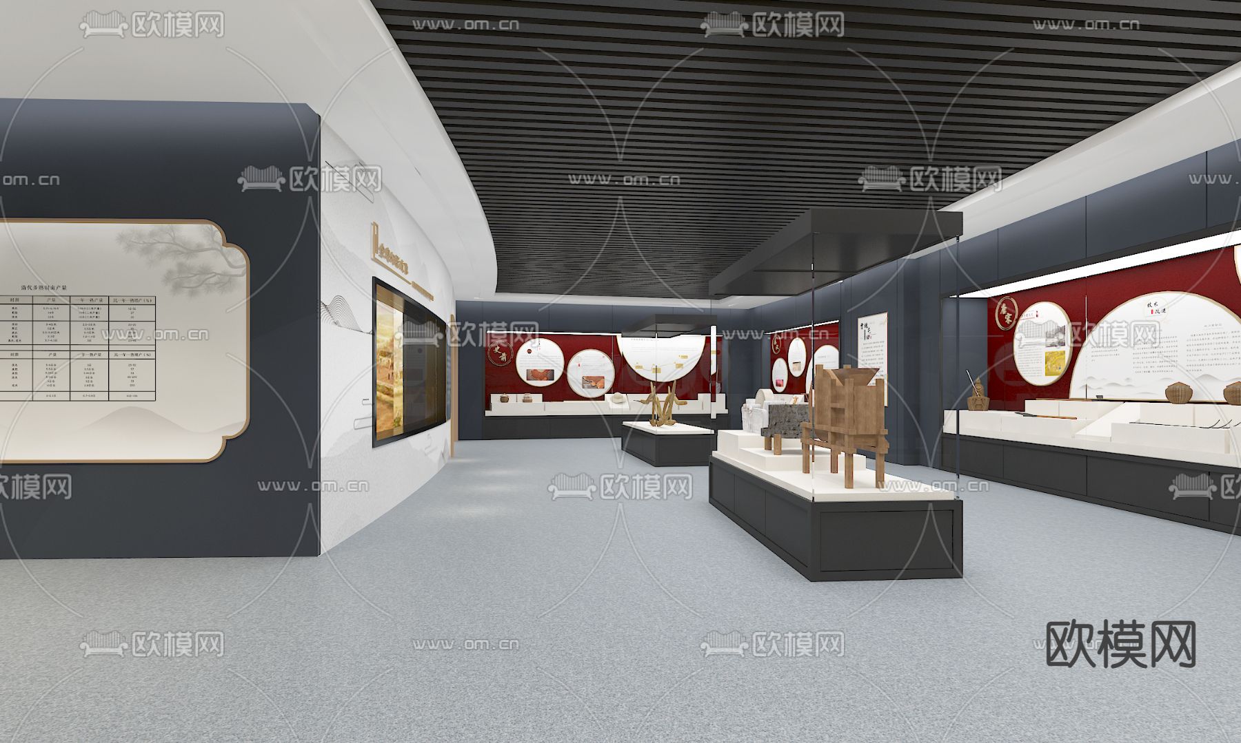 新中式稻米文化馆3d模型下载（渲染图8）