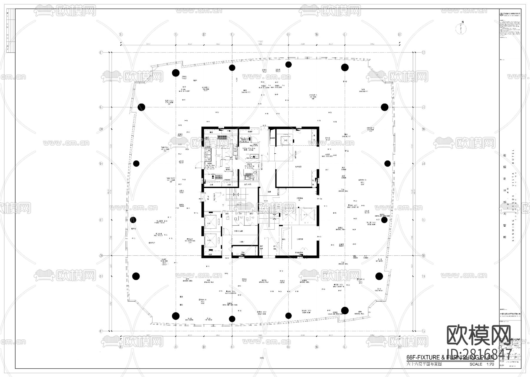 昆明万达文华酒店cad施工图下载（渲染图5）