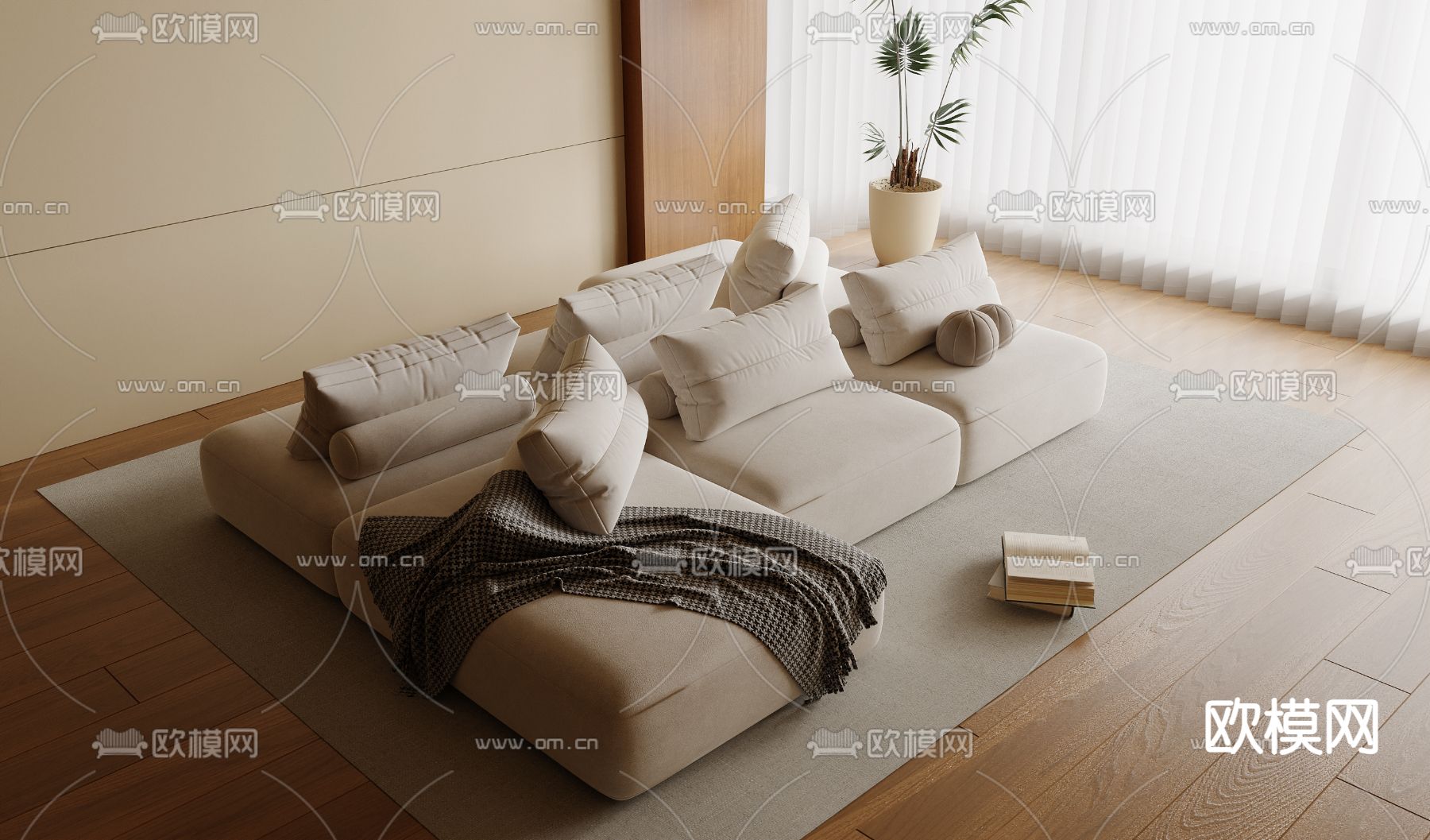 拐角沙发 多人沙发3d模型下载