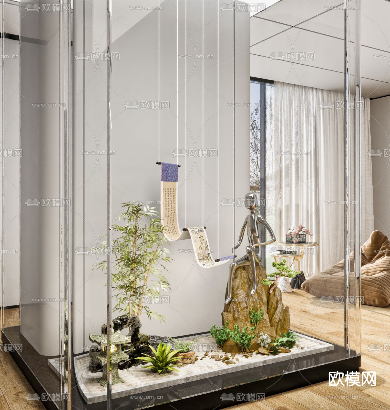 绿植造景 景观小品3d模型下载