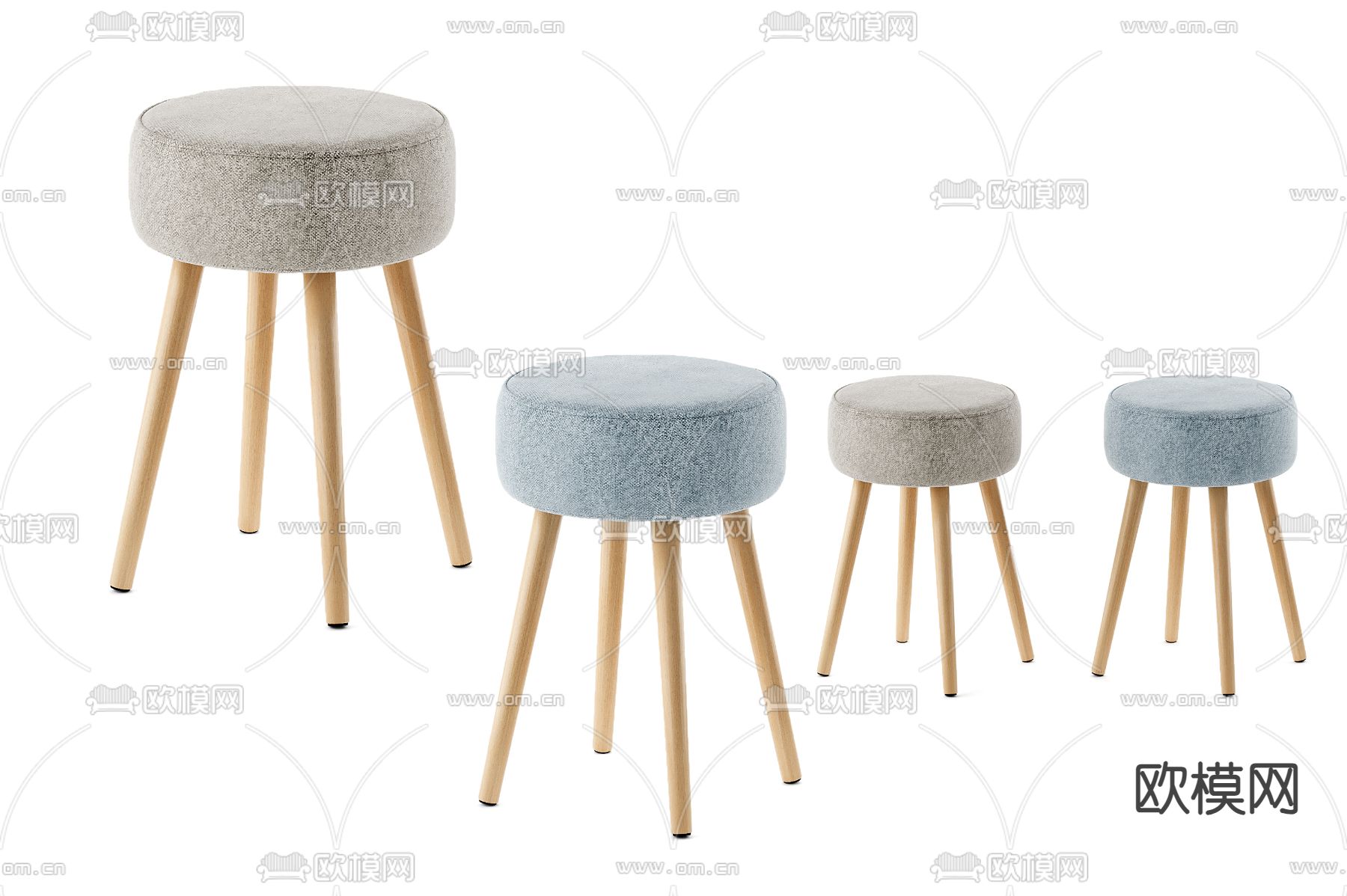 北欧吧台凳3d模型下载