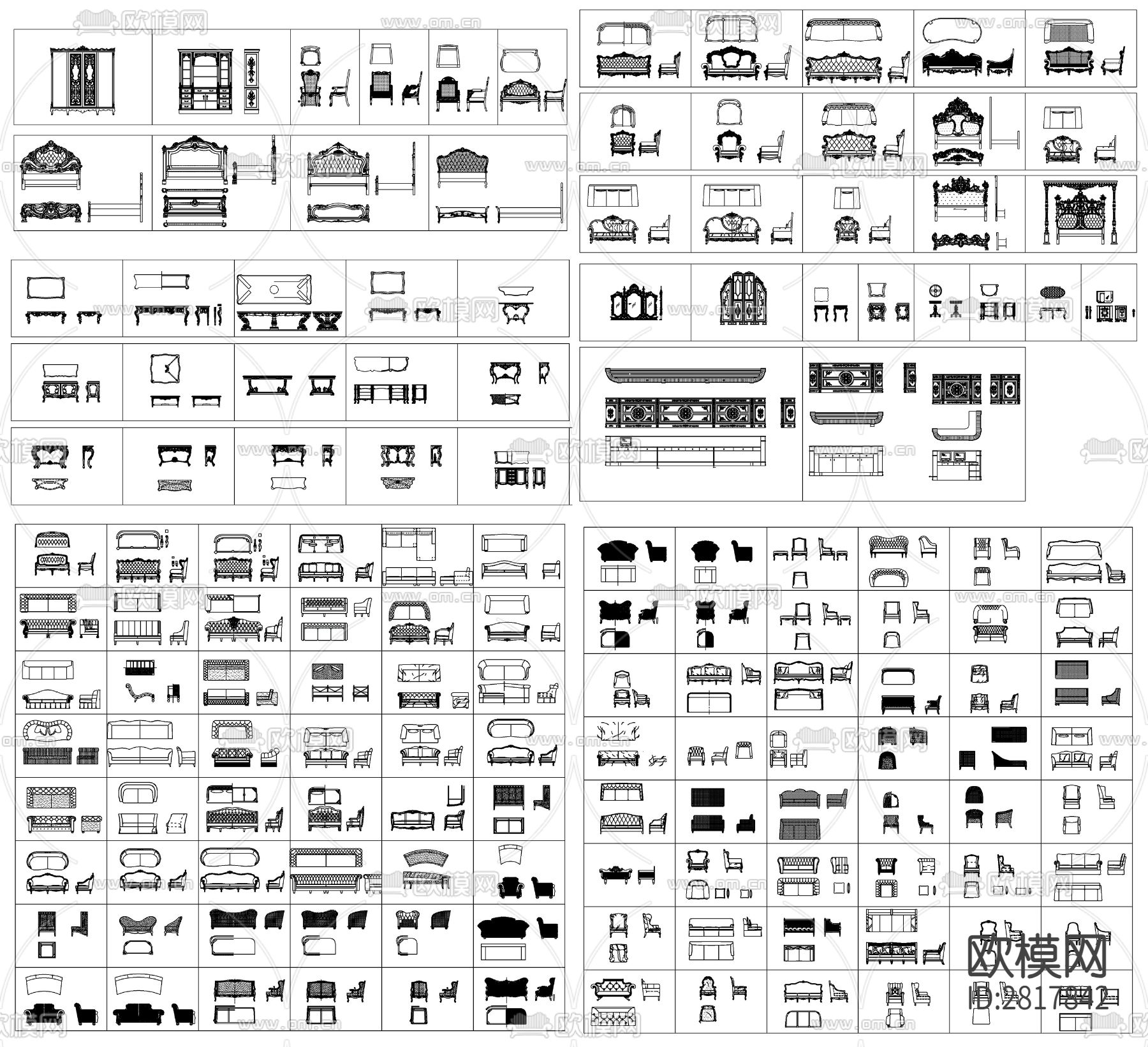 沙发cad图块下载（渲染图4）