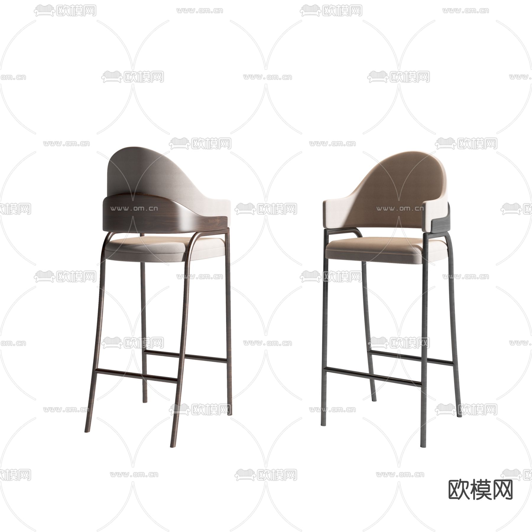 现代吧椅 吧凳3d模型下载（渲染图1）