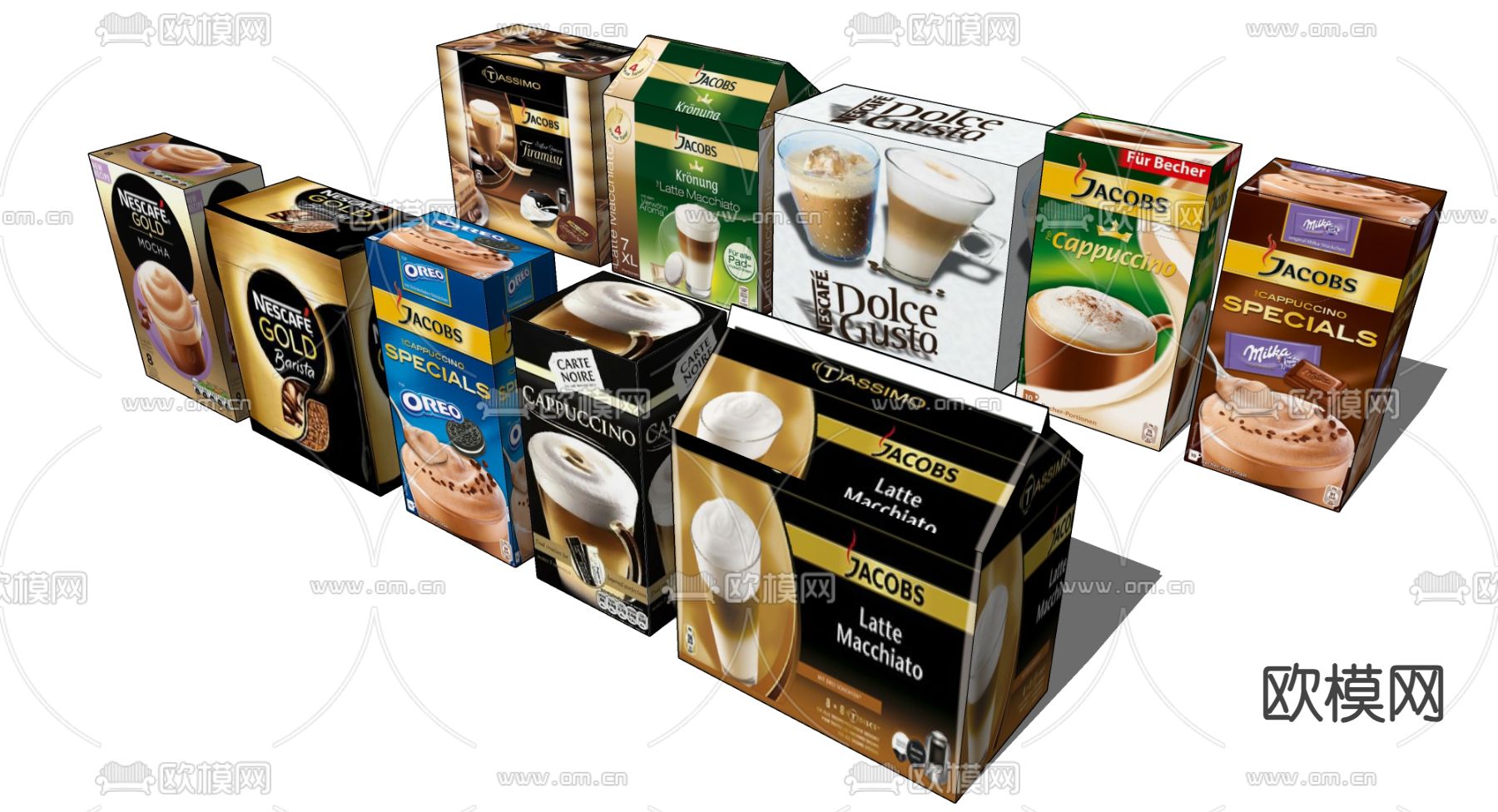 咖啡盒 饮料食物su模型下载（渲染图2）
