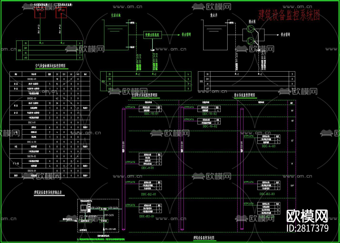 办公楼cad电路图下载（渲染图1）