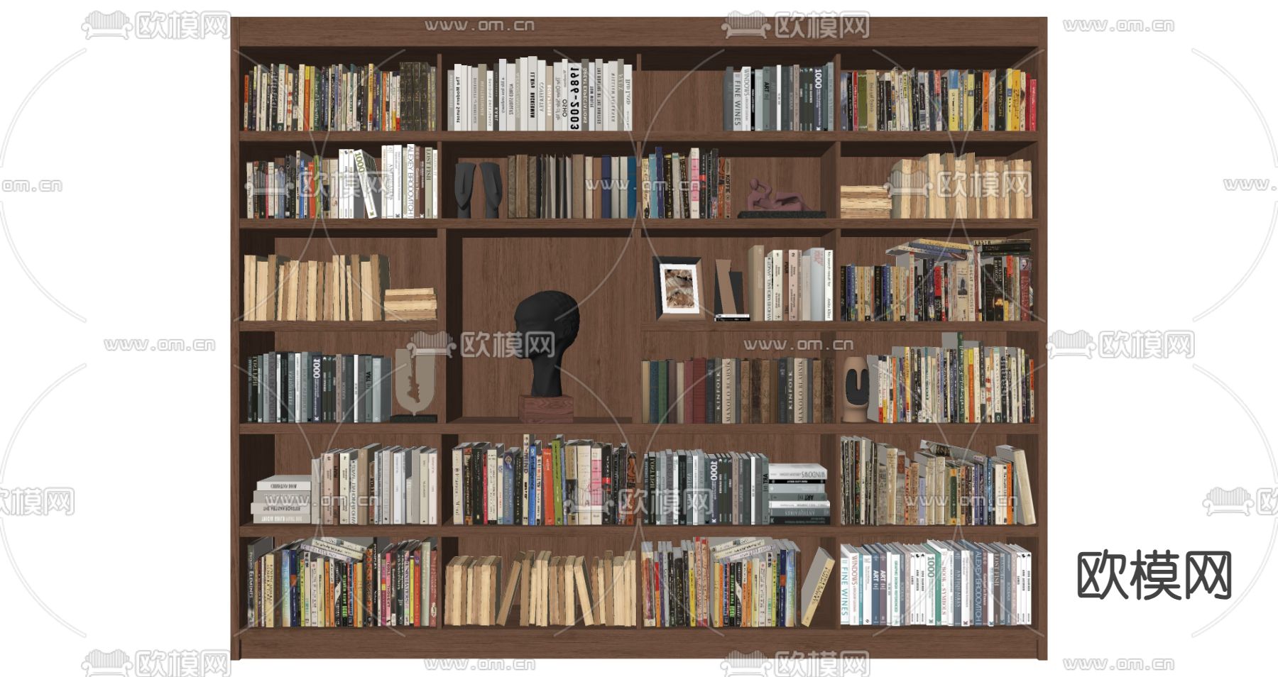 中古风书架 书柜su模型下载（渲染图2）