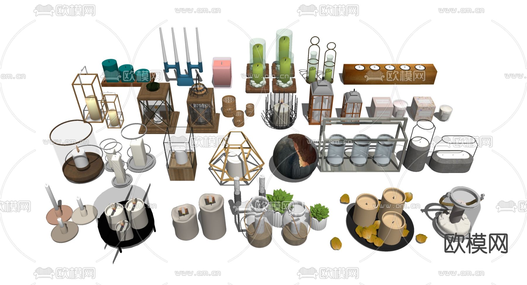 蜡烛烛台su模型下载（渲染图1）