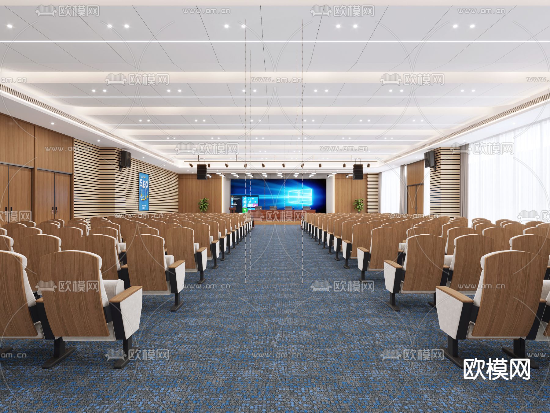 会议室 报告厅3d模型下载（渲染图1）