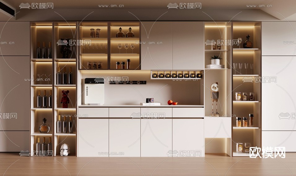 现代酒柜3d模型下载