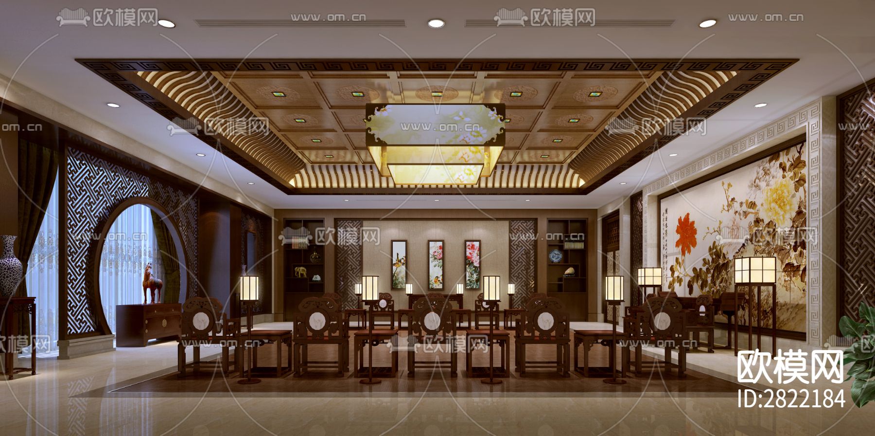 林梓张公馆cad施工图下载（渲染图5）