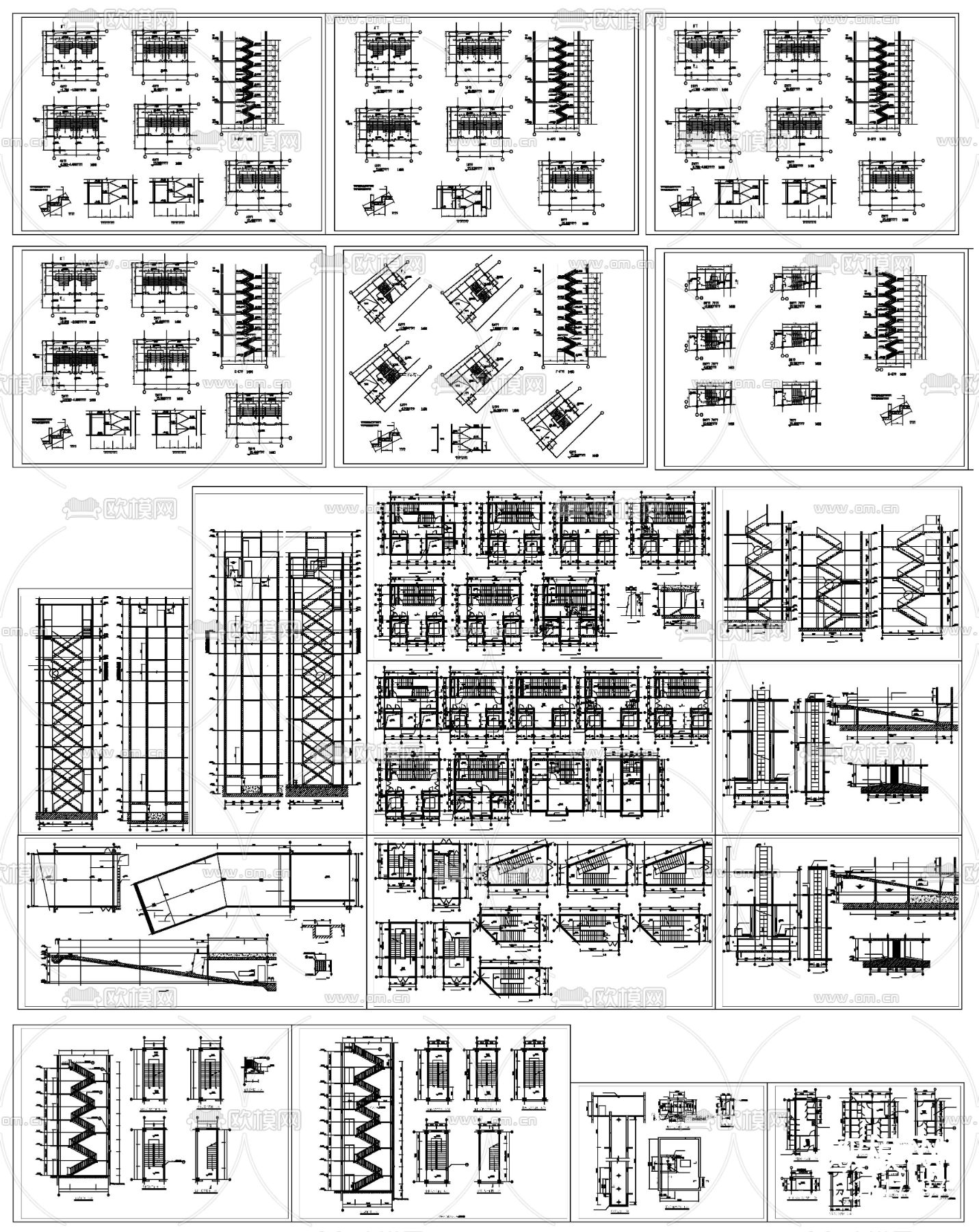 旋转楼梯cad大样图下载（渲染图3）