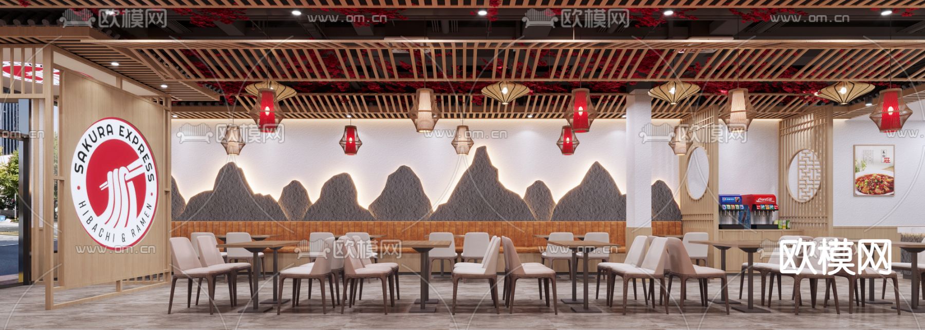 新中式面馆3d模型下载（渲染图4）