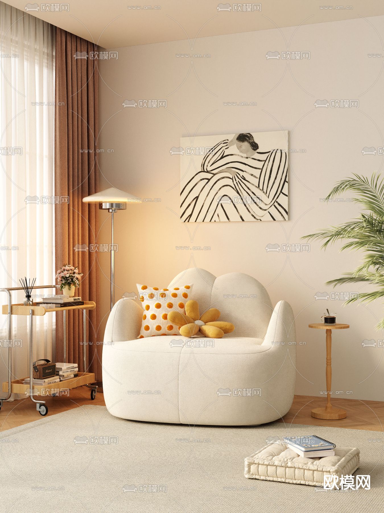 单人沙发 休闲沙发3d模型下载