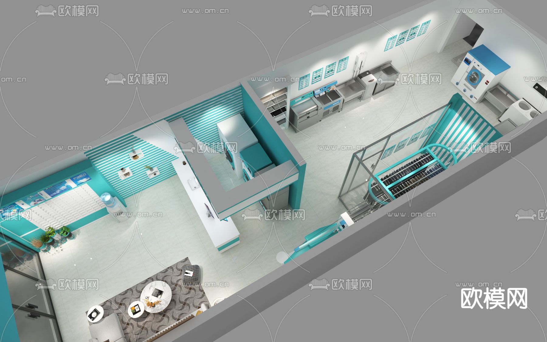 洗衣店 干洗店3d模型下载（渲染图2）