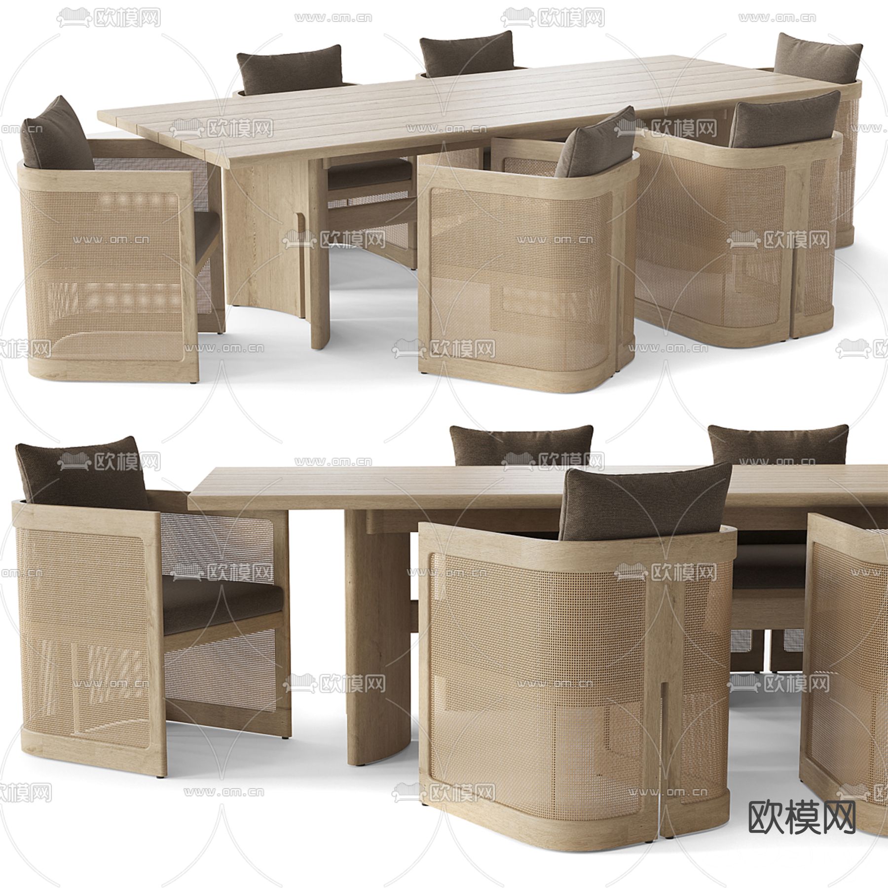 户外桌椅3d模型下载（渲染图3）