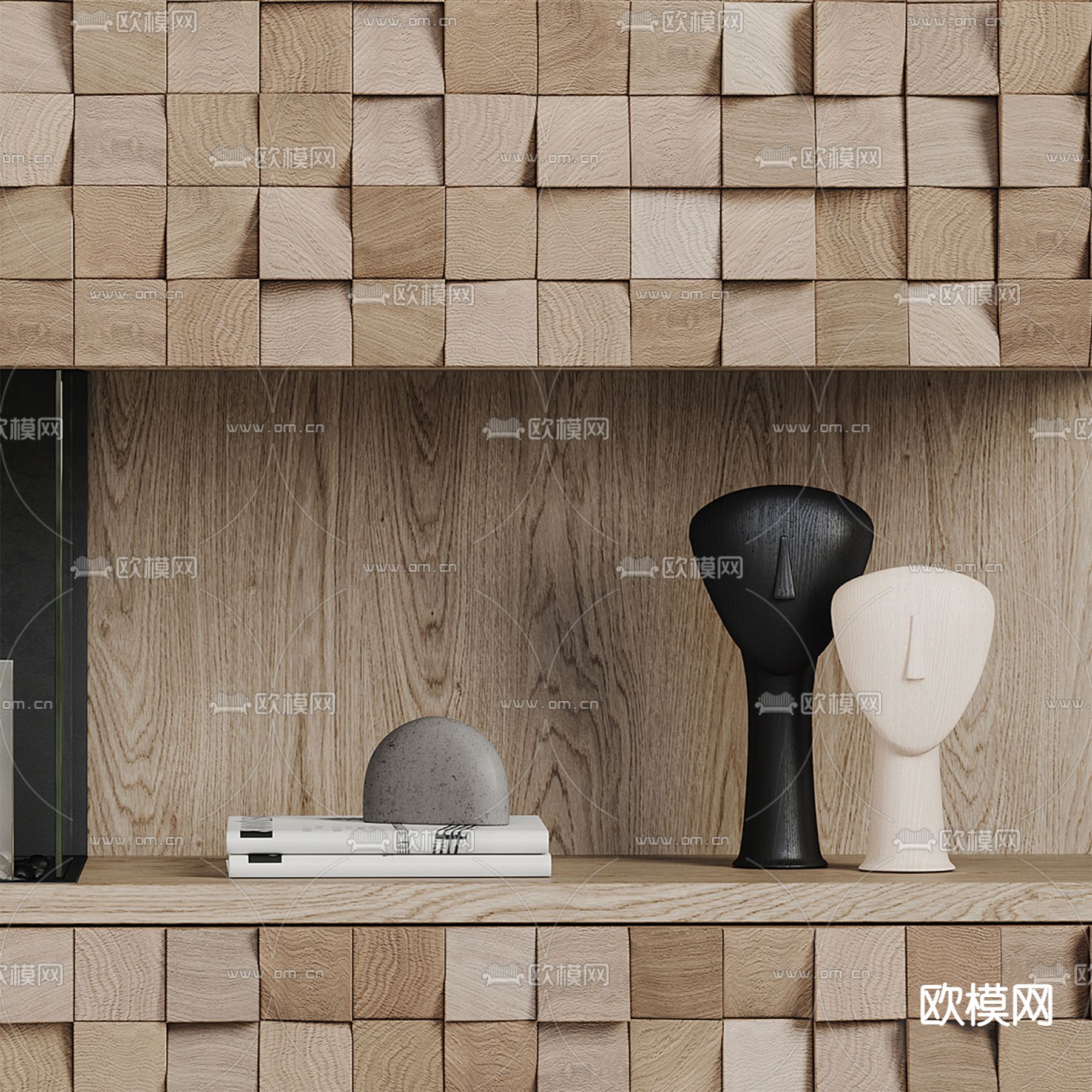 嵌入式式壁炉 火焰 文化石3d模型下载（渲染图5）