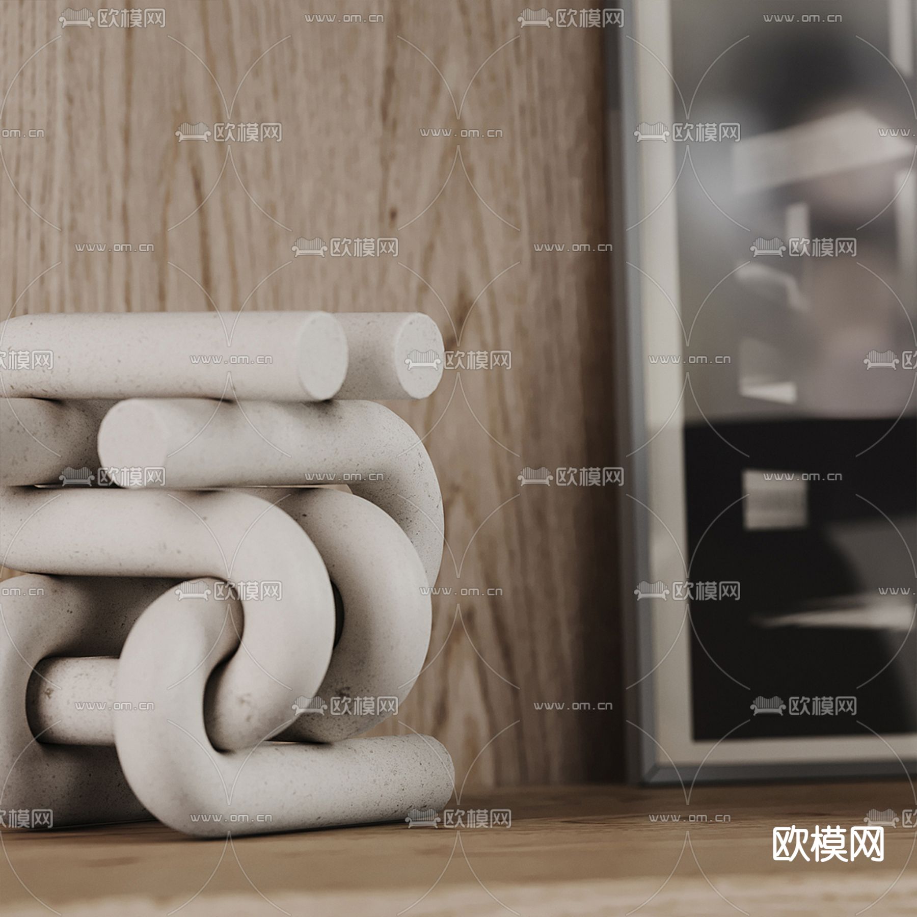 嵌入式式壁炉 火焰 文化石3d模型下载（渲染图6）