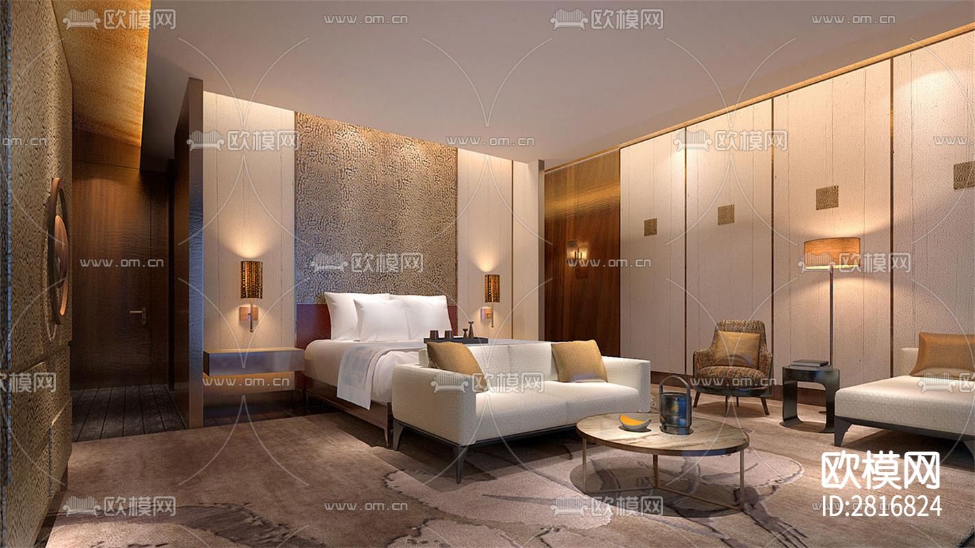 华中首家长沙君悦酒店cad施工图下载（渲染图4）