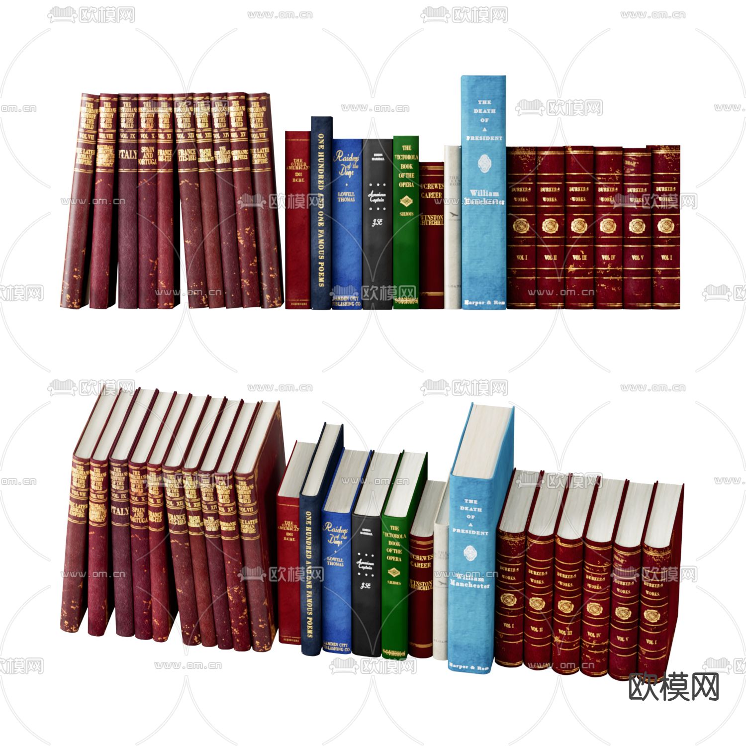 欧式古典书籍3d模型下载