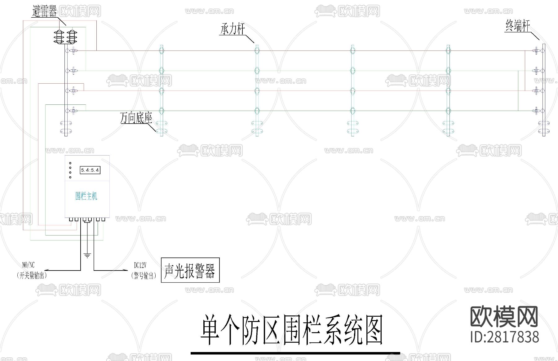 围栏cad大样图下载（渲染图3）
