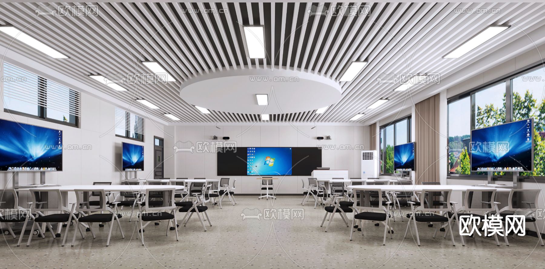 多媒体教室 研讨教室3d模型下载（渲染图2）
