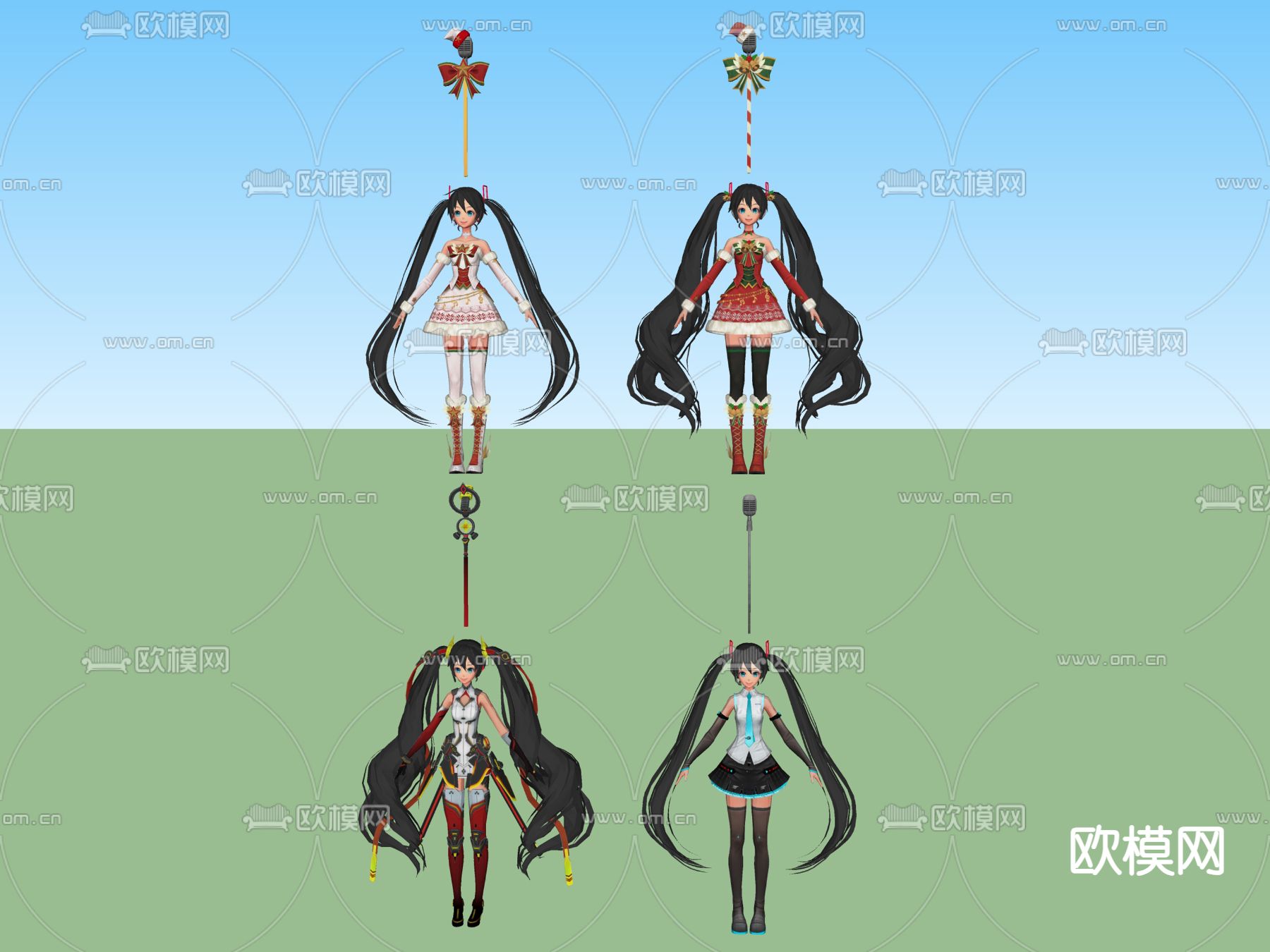 美少女su模型下载（渲染图2）