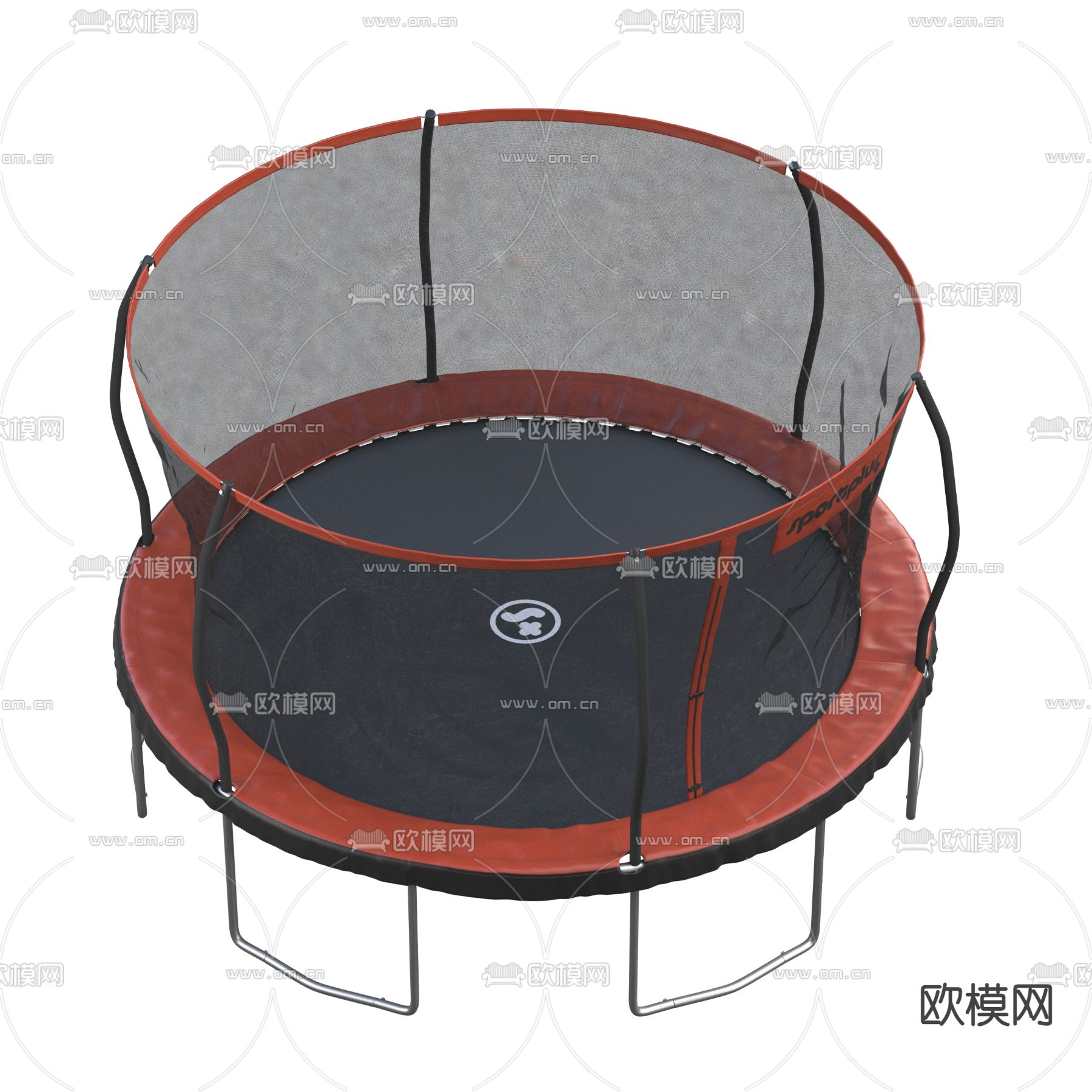 蹦床 游乐设施3d模型下载（渲染图2）