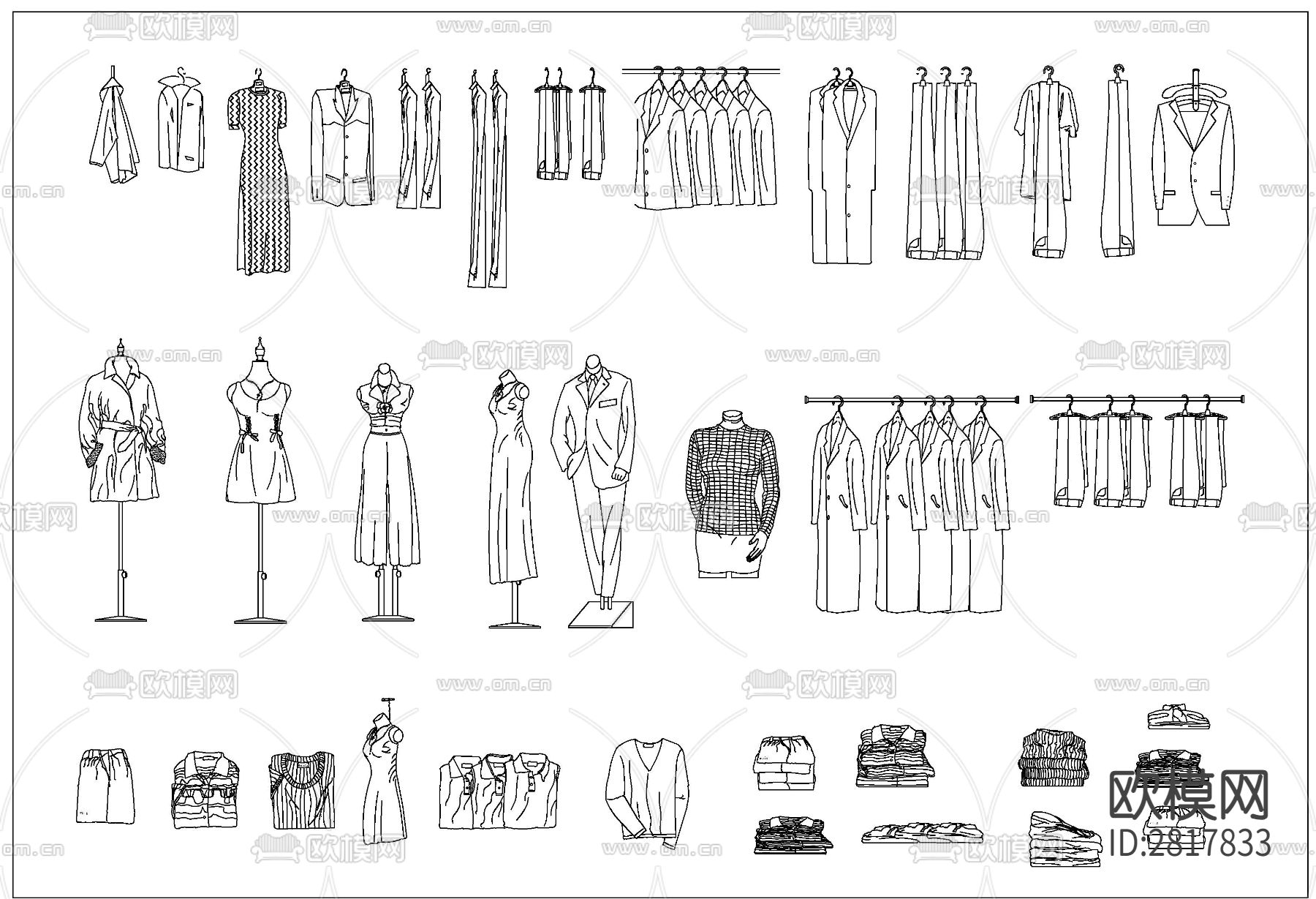 服饰cad图块下载（渲染图2）