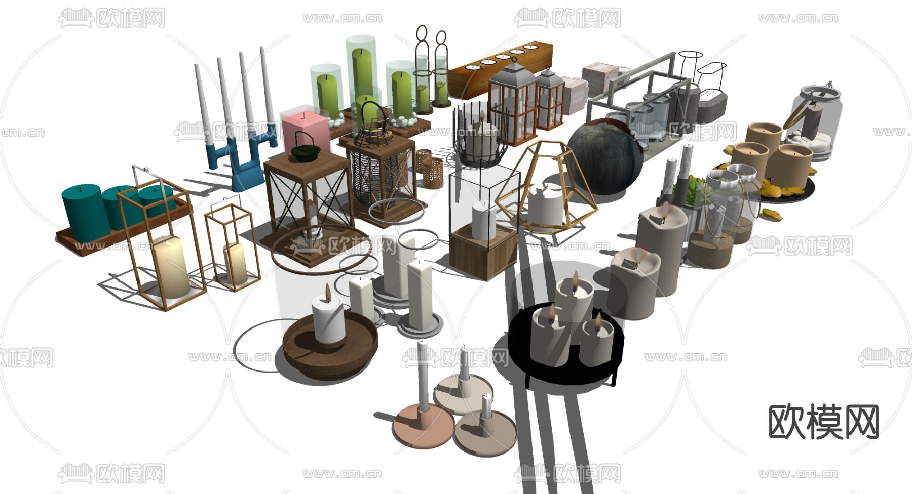 蜡烛烛台su模型下载（渲染图2）