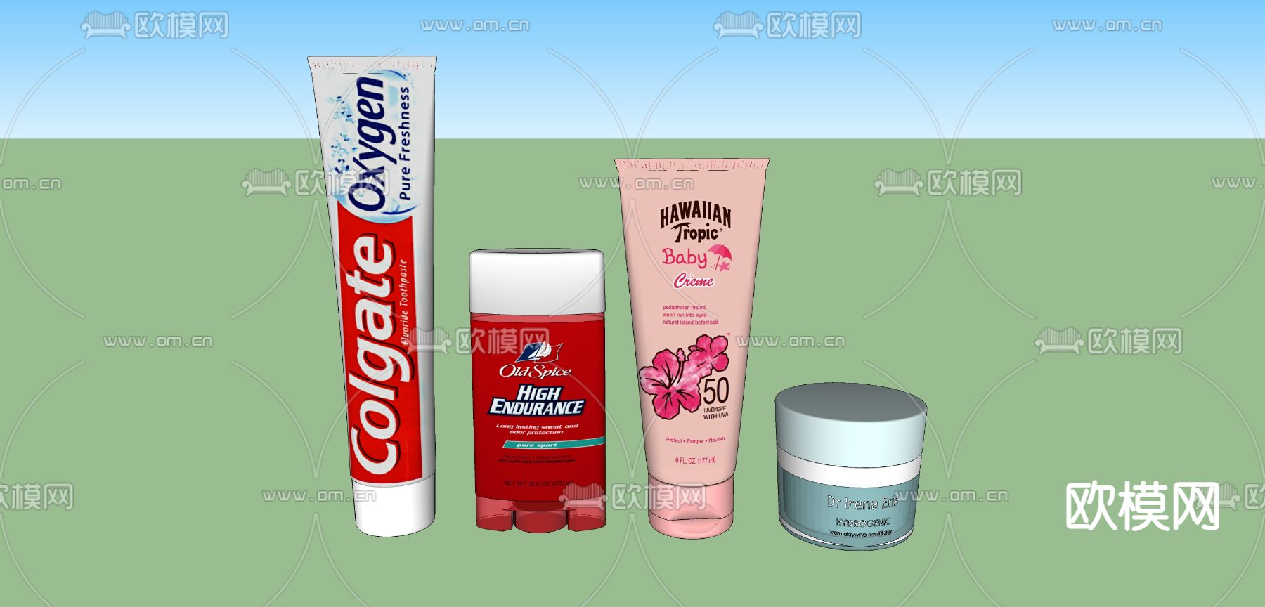 牙膏 化妆品su模型下载（渲染图2）
