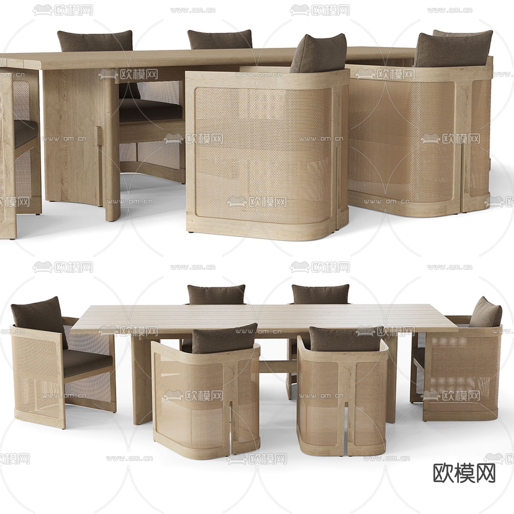 户外桌椅3d模型下载（渲染图1）