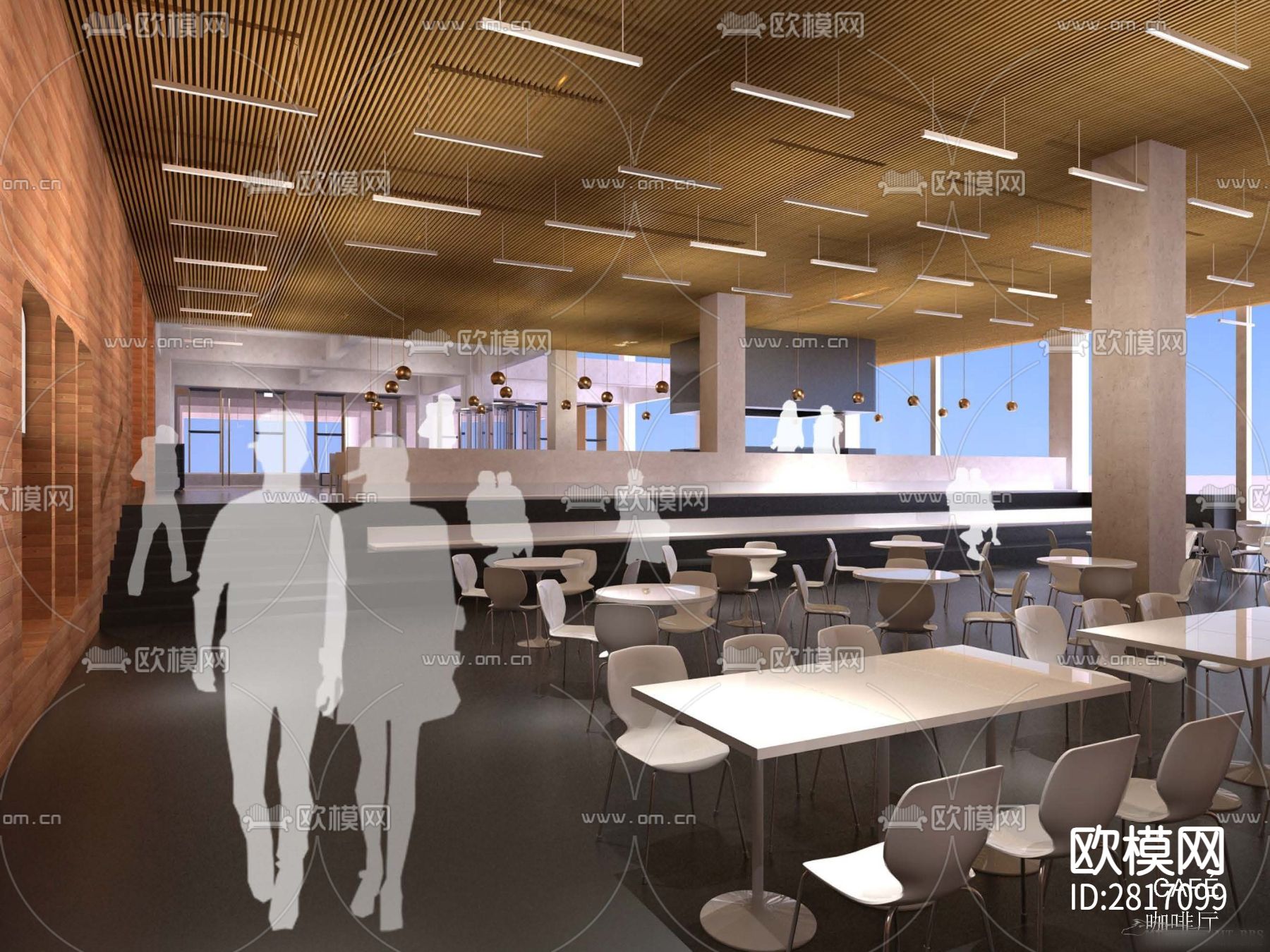 办公楼cad施工图下载（渲染图3）