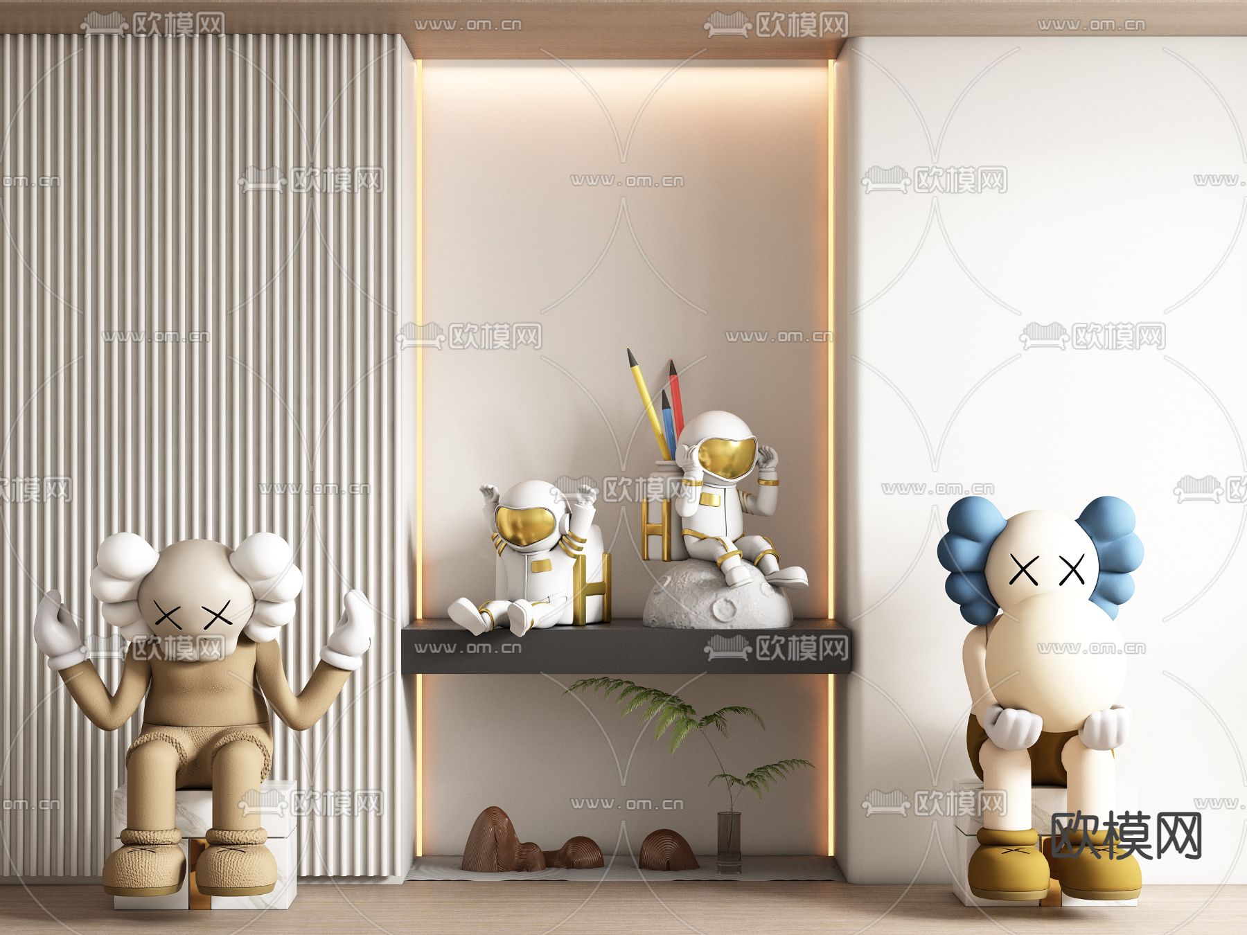 Kaws 潮玩 公仔 玩偶3d模型下载
