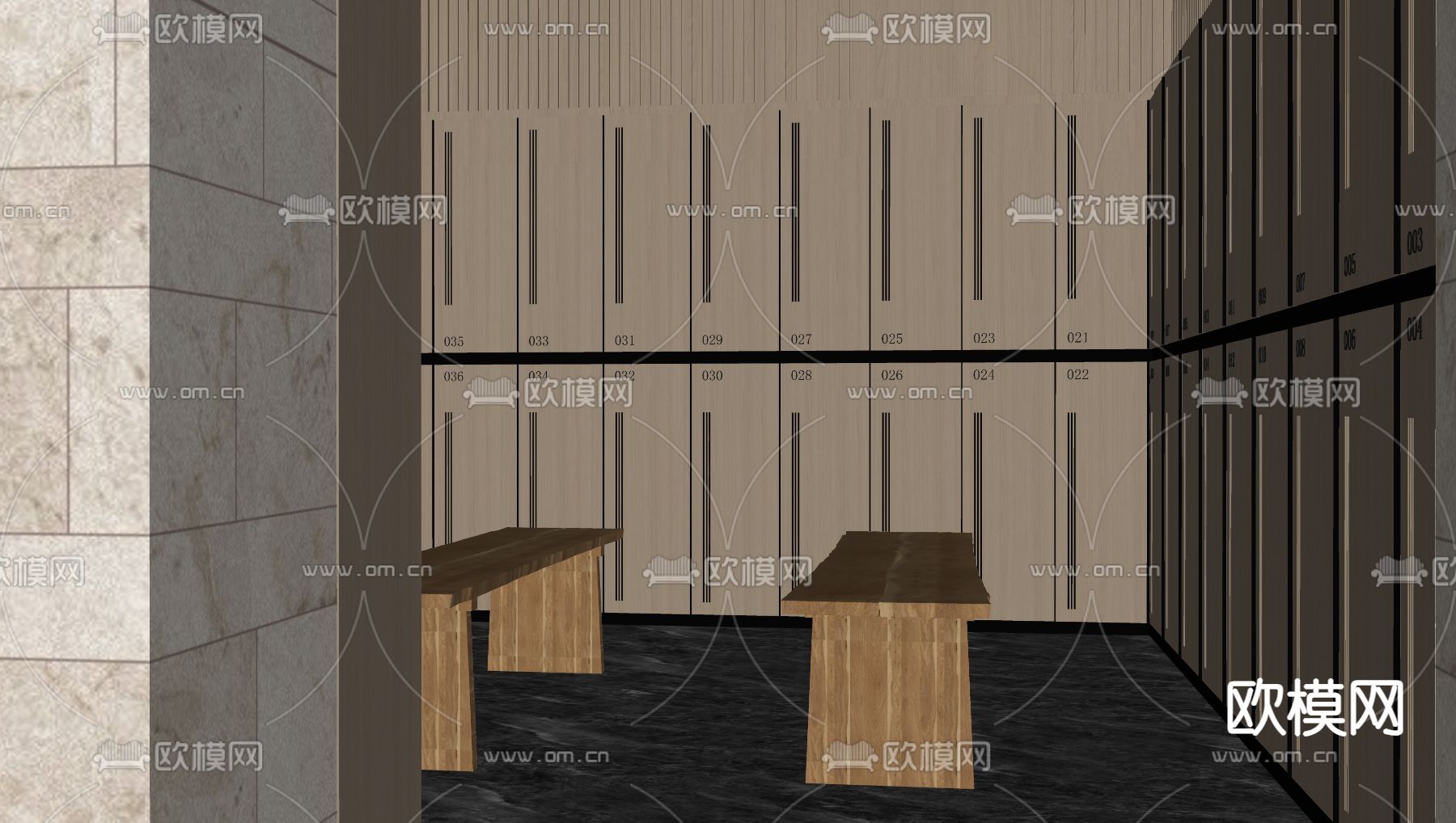 现代洗浴更衣室su模型下载（渲染图2）