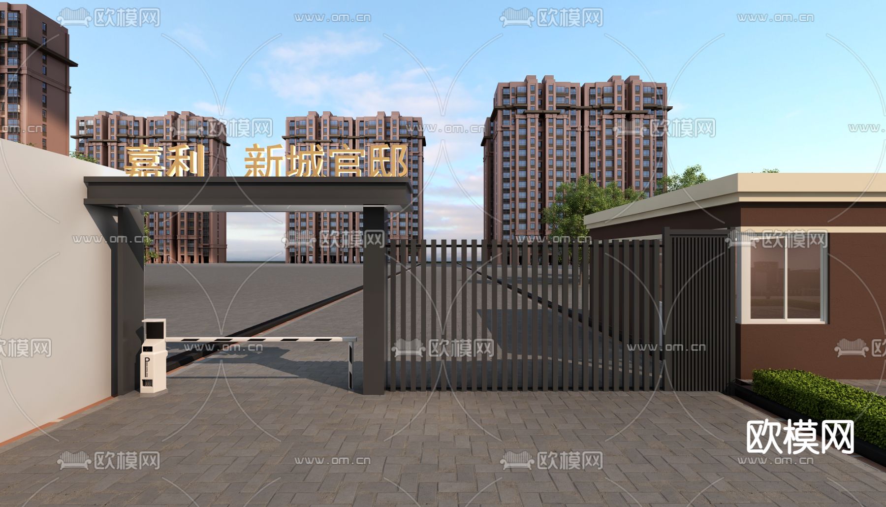 小区门头免费3d模型下载