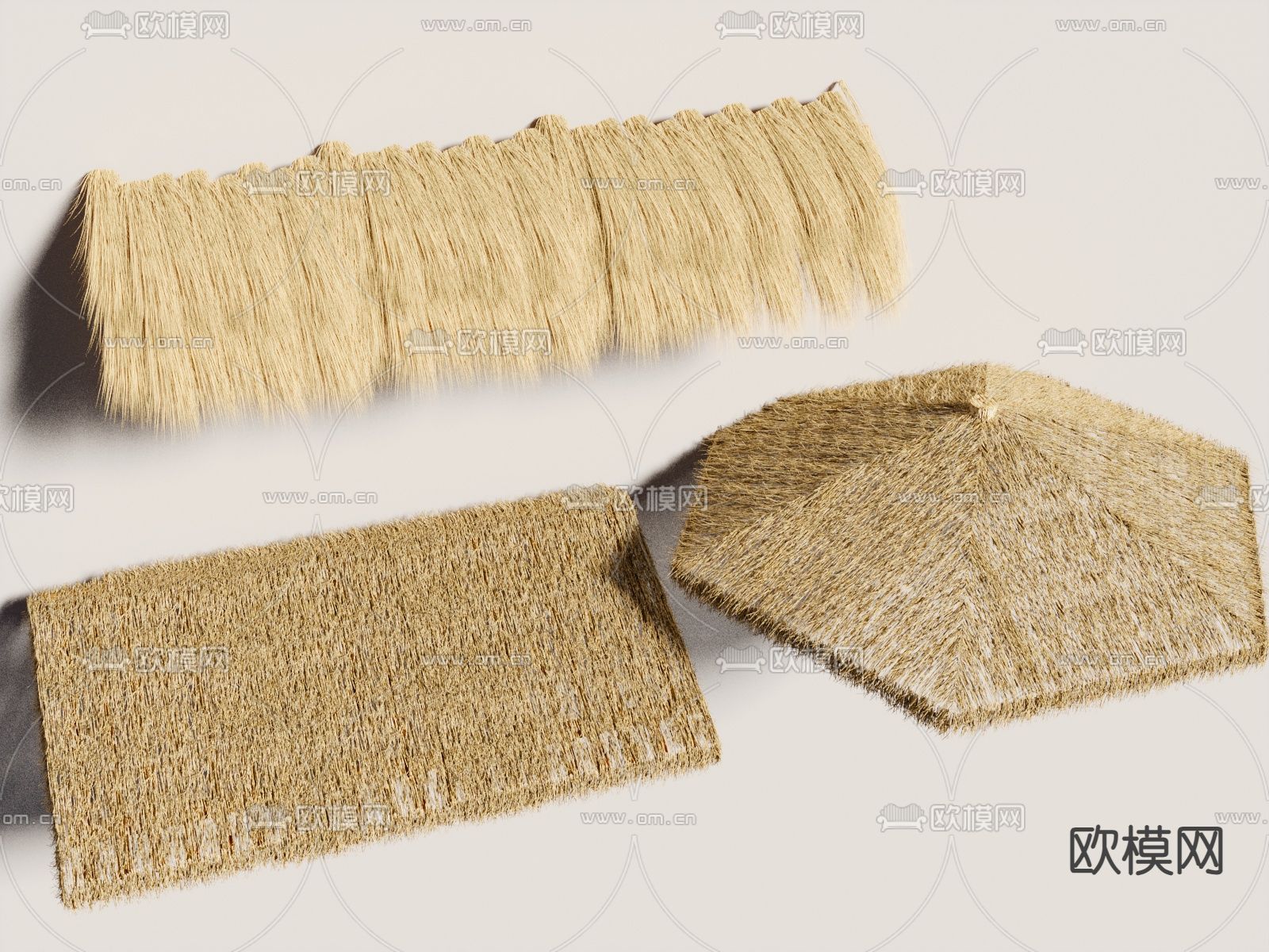 茅草 茅草棚 枯草 草垛3d模型下载