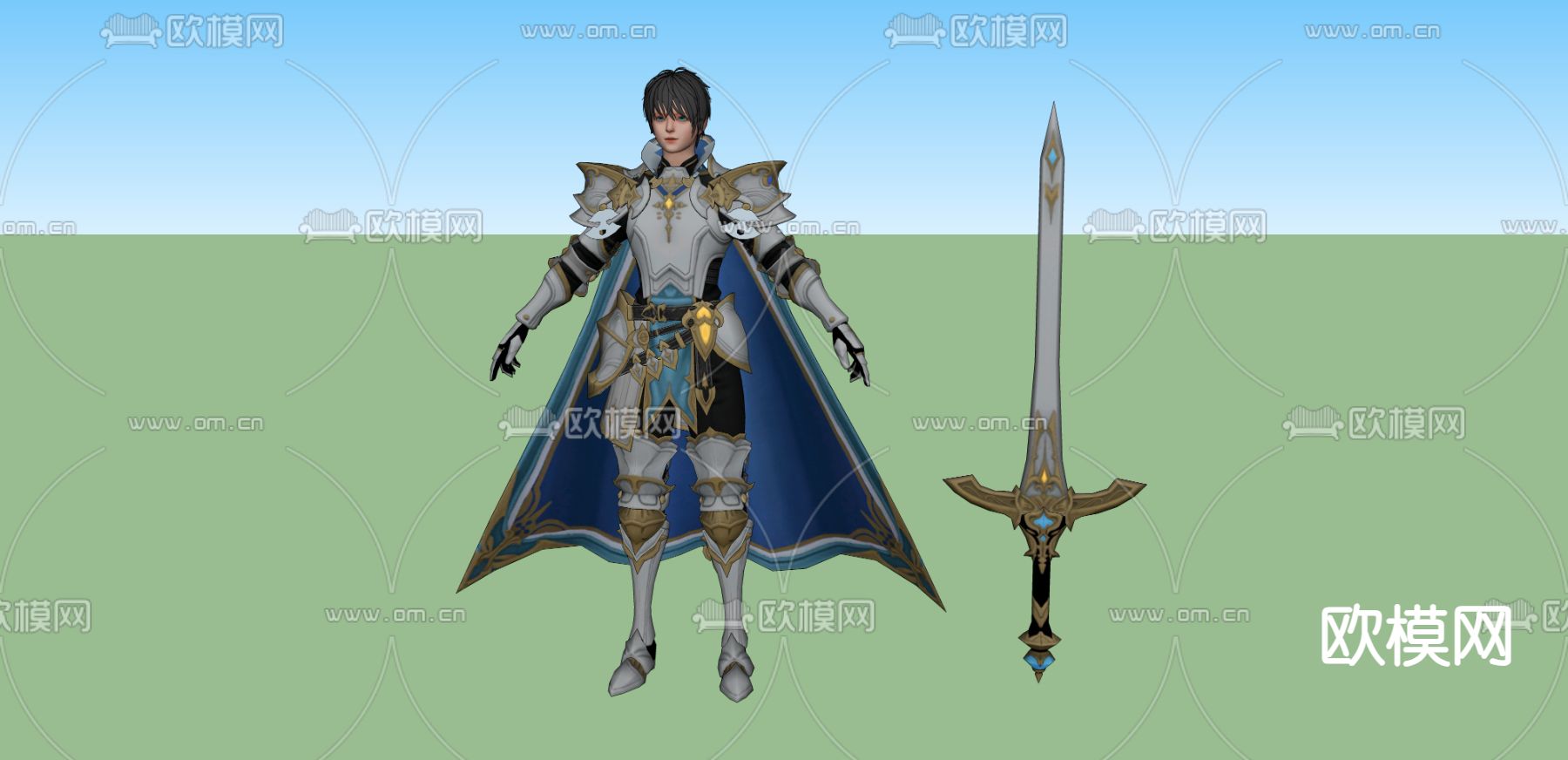 动漫人物su模型下载（渲染图2）