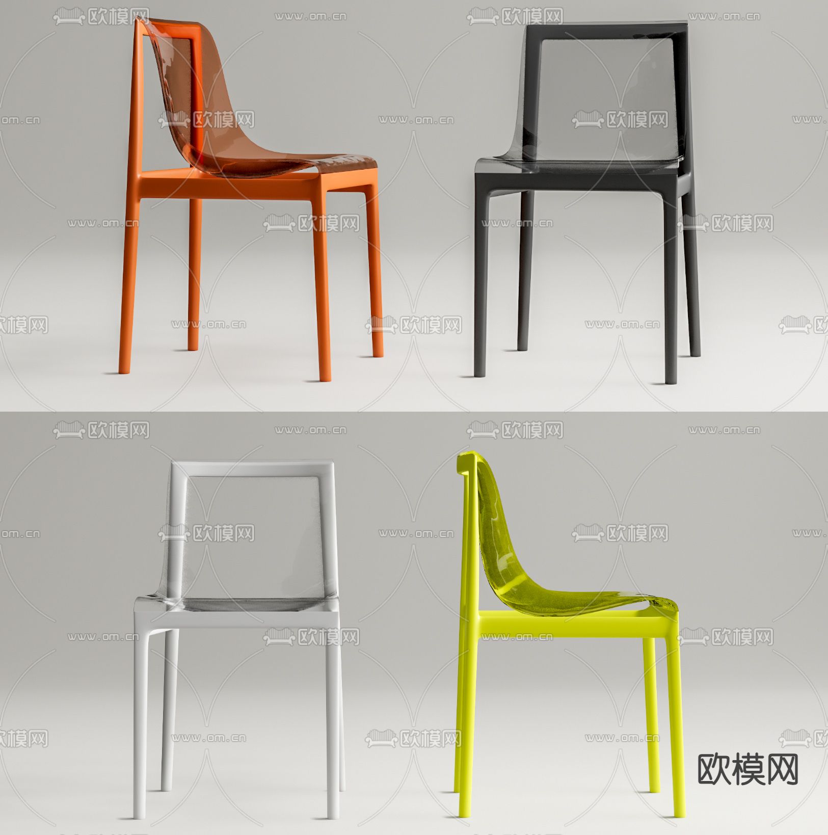 kartell 椅子 餐椅3d模型下载