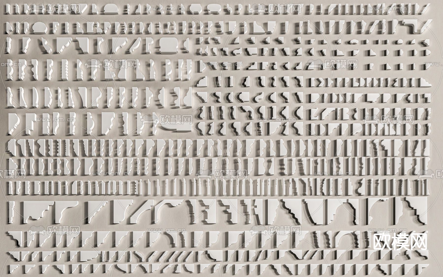 石膏线 踢脚线 门套线su模型下载（渲染图1）