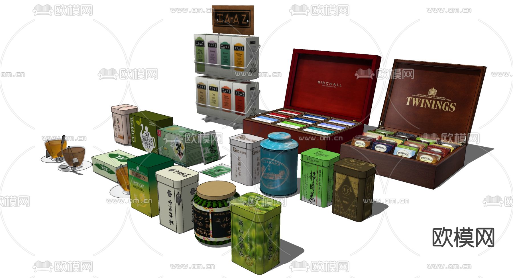 茶叶 茶包 茶盒su模型下载（渲染图2）